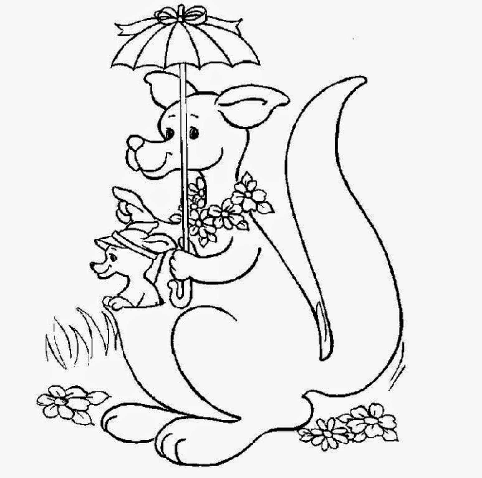 1546x1536 Colours Drawing Wallpaper Cute Kangaroo Holds Its Kid Colour