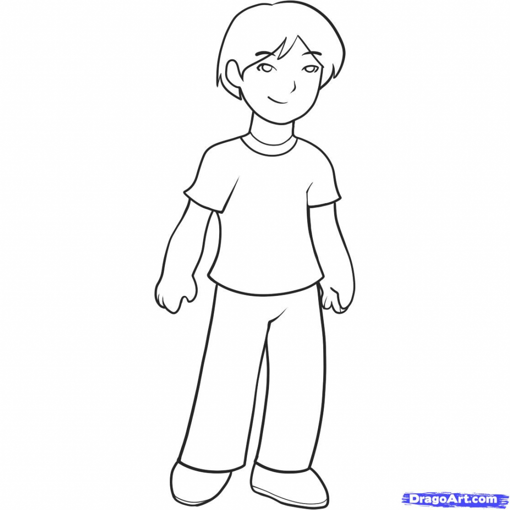 1024x1024 How To Draw A Cartoon Boy How To Draw A Cartoon Kid (Stepstep