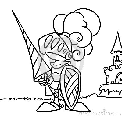 400x386 Knight Castle Coloring Pages Cartoon Illustration Middle Ages