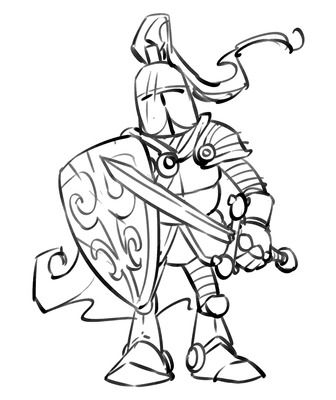 336x400 Cartoon Knight Coloring Page Medieval Warrior Just Free Image