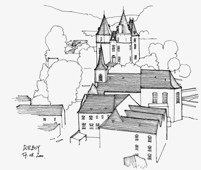 650x550 Hand Drawn Cartoon Landscape, Landscape Artwork, Scenes, Line