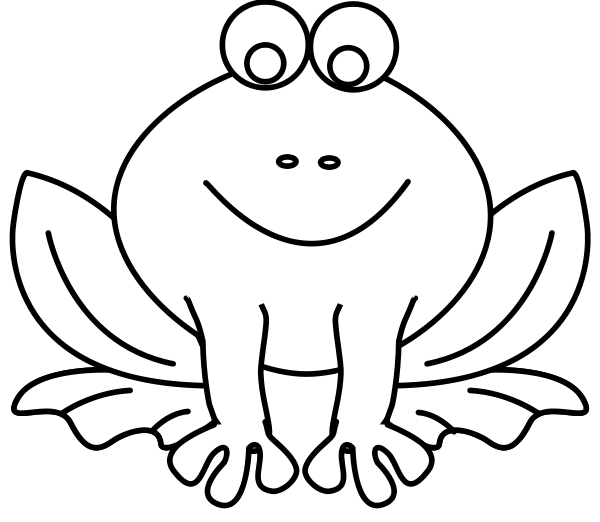 600x522 Frog Smiling Line Art
