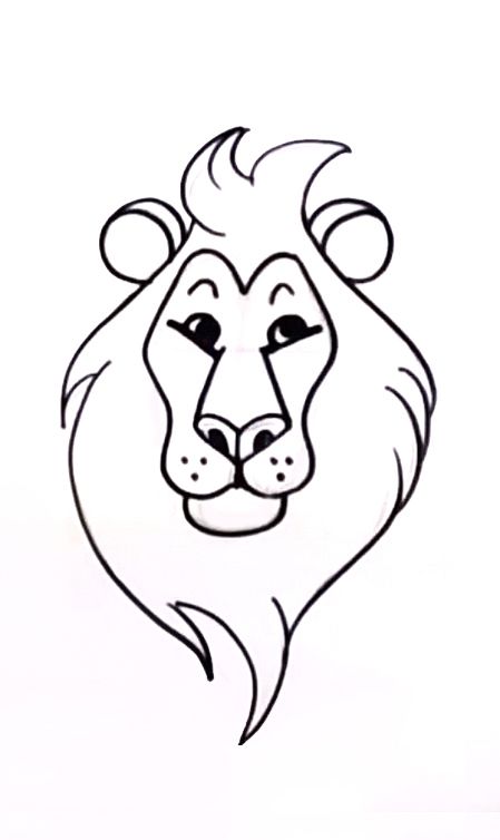 449x754 How To Draw A Cartoon Lion Face
