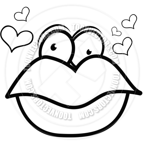 460x460 Cartoon Lips (Black And White Line Art) By Cory Thoman Toon