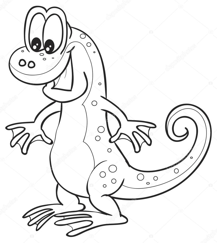 918x1024 Funny Cartoon Lizard Stock Vector Kopirin