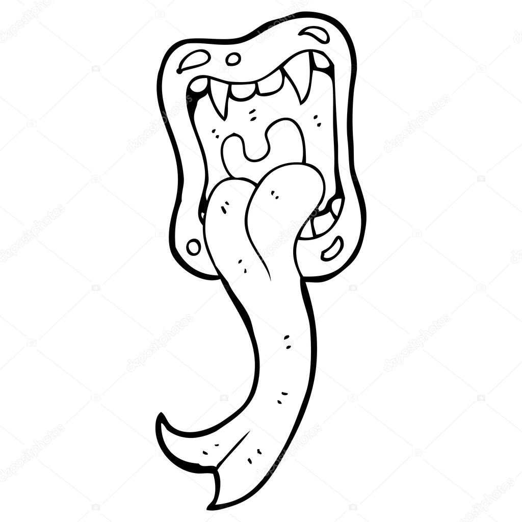 1024x1024 Wide Open Mouth With Lizard Tongue Cartoon Stock Vector