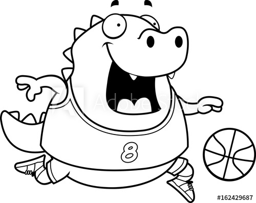 500x397 Cartoon Lizard Basketball