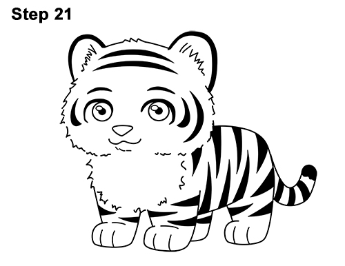 500x386 How To Draw A Tiger (Cartoon)