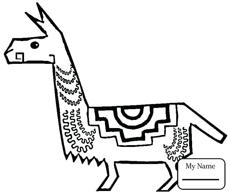 765x647 Ideal Llama Coloring Pages Online