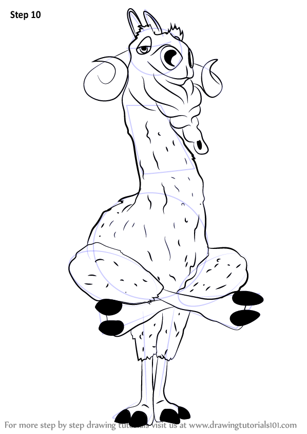 598x844 Learn How To Draw Shangri Llama From Ice Age (Ice Age) Step By