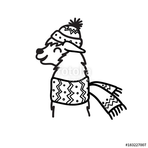 500x500 Vector Illustration Of Cute Character South America Lama In Winter