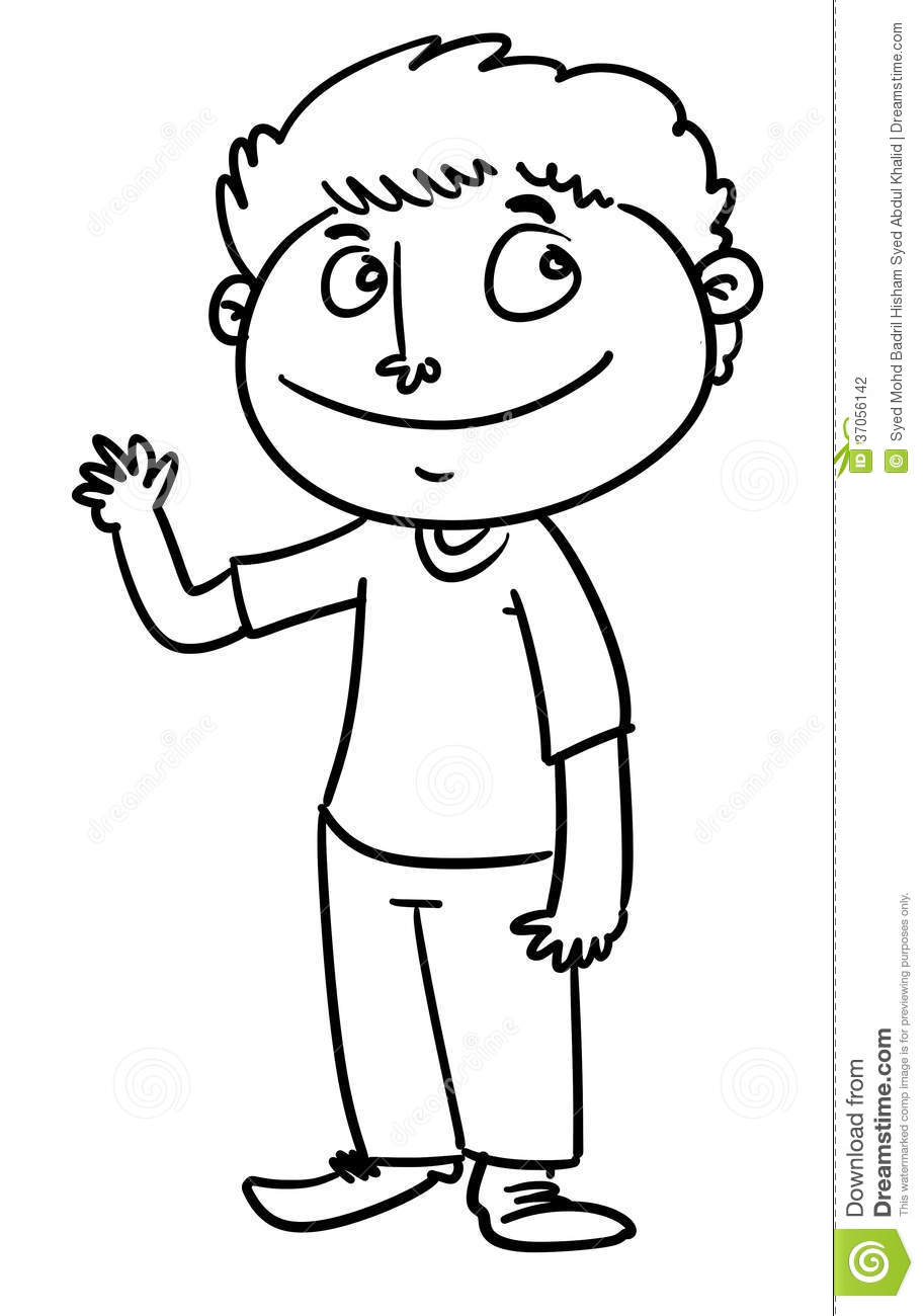 913x1300 Man Cartoon Drawing A Black An White Version Of A Cartoon Style