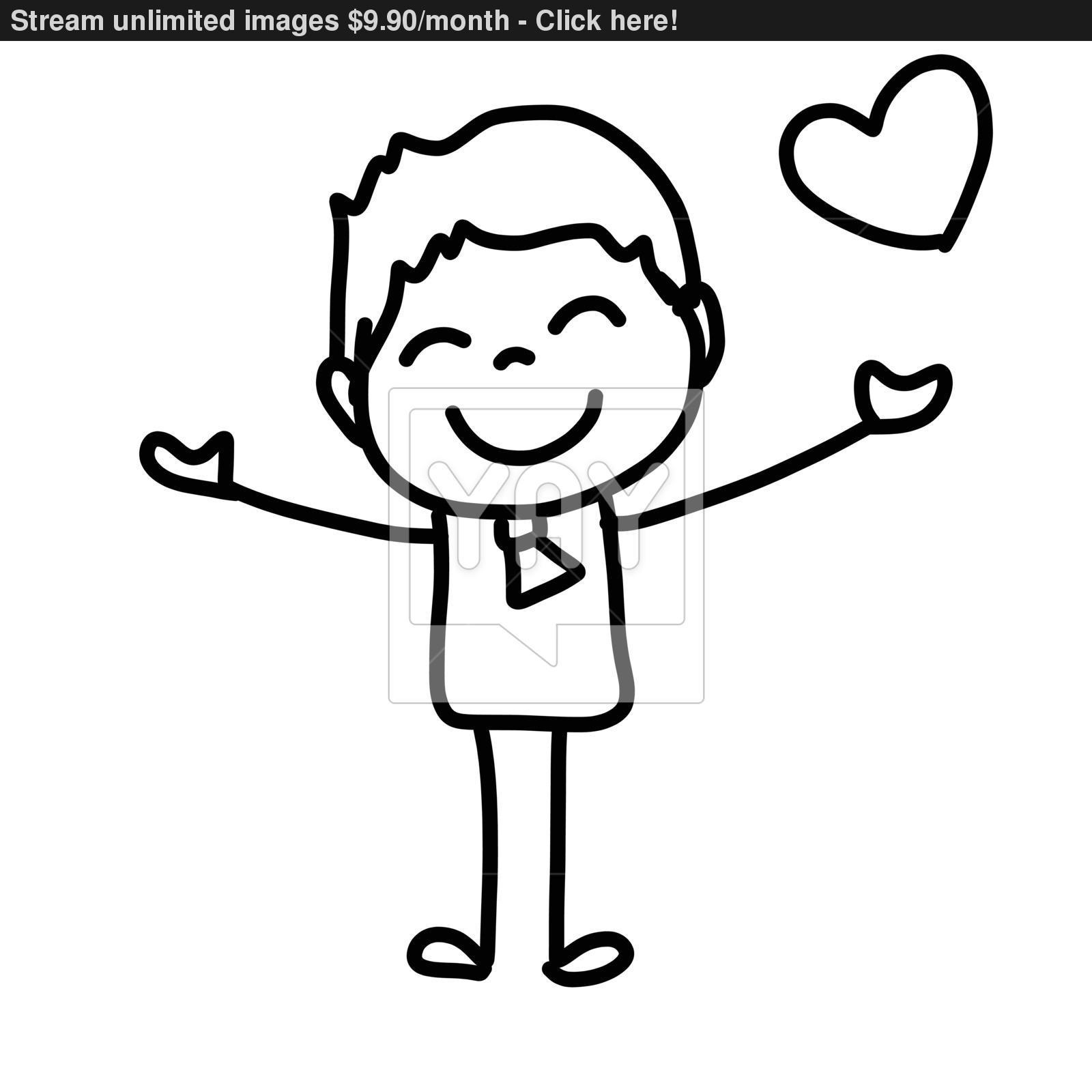 1600x1600 Hand Drawing Cartoon Happy Man Vector