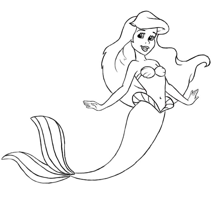 710x689 How To Draw Ariel From The Little Mermaid
