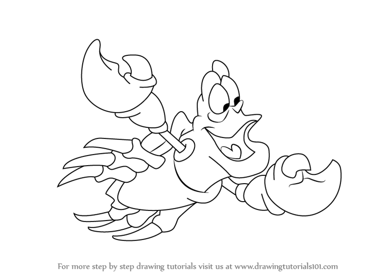 800x566 Learn How To Draw Sebastian From The Little Mermaid (The Little