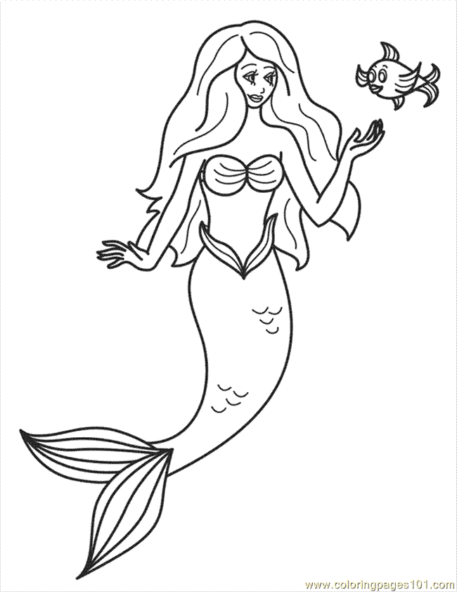 650x841 Little Mermaid Coloring Page