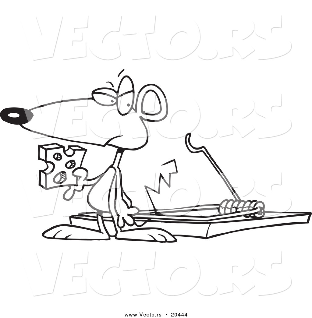1024x1044 Vector Of A Cartoon Mouse Holding Cheese By A Trap