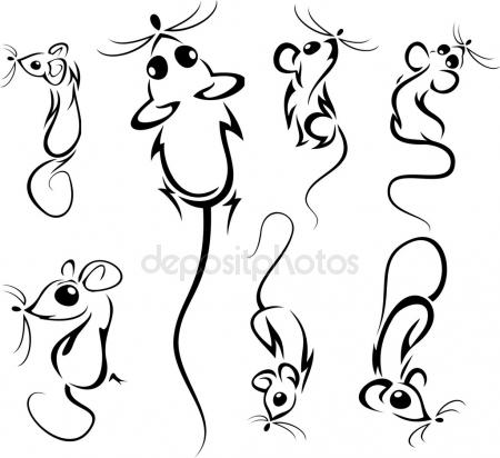 450x412 Cartoon Mice Set Stock Vector Sybirko