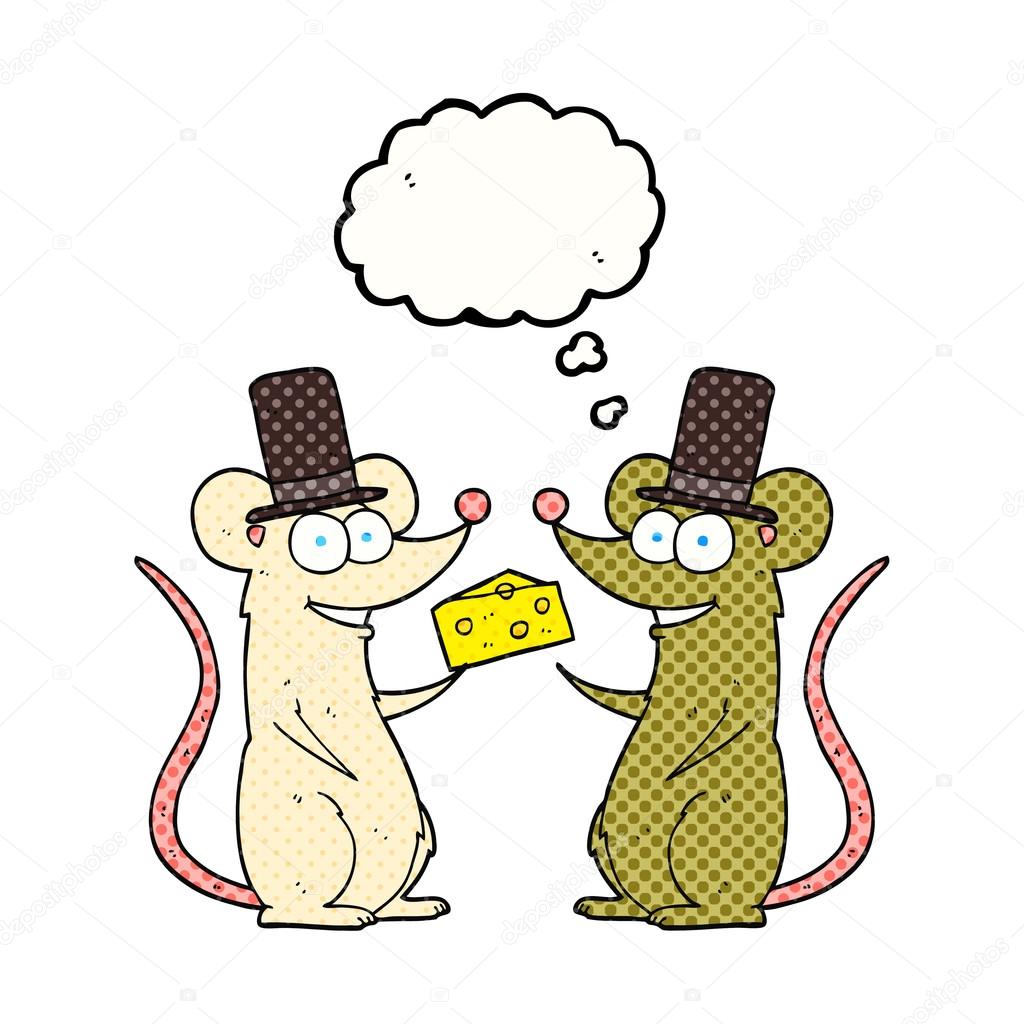 1024x1024 Thought Bubble Cartoon Mice With Cheese Stock Vector