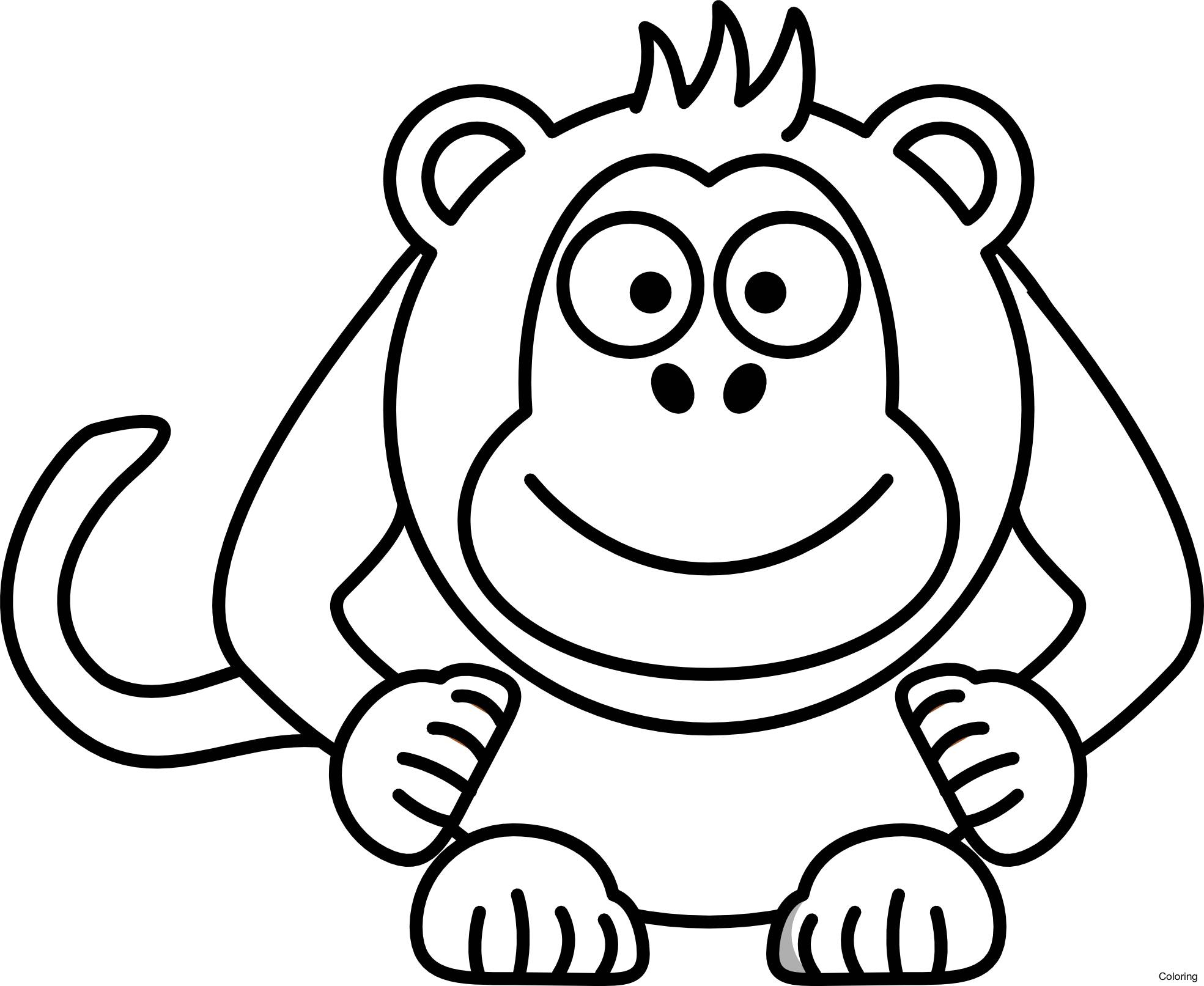 1969x1613 Cute Drawings Of Monkeys Monkey Drawing Free Download Clip Art