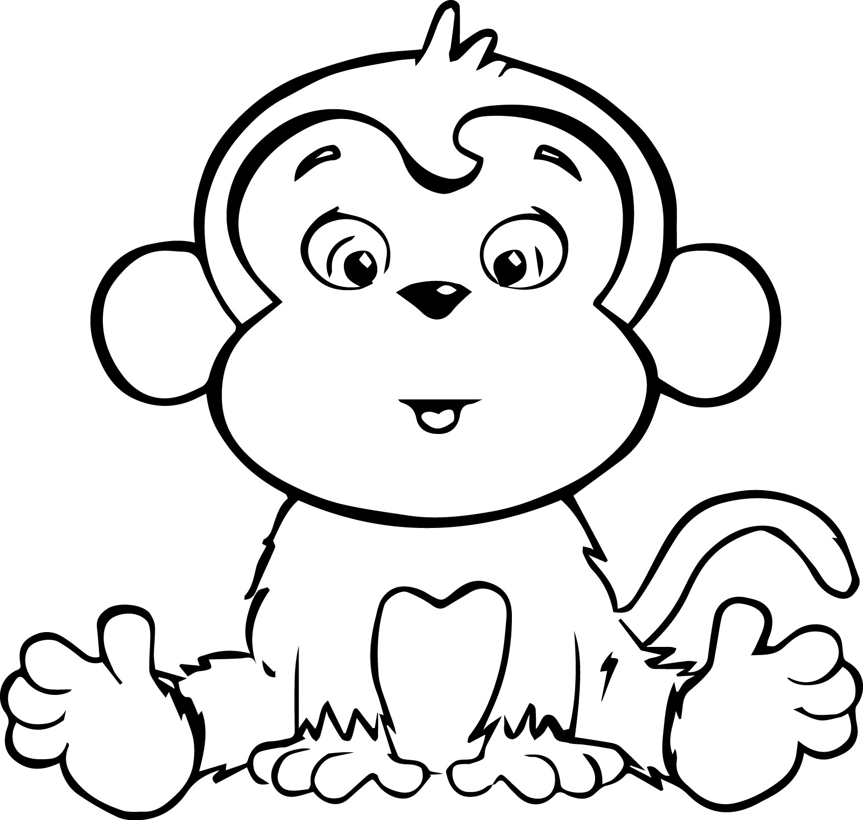 1691x1606 Cartoon Monkey Coloring Pages Kids Coloring