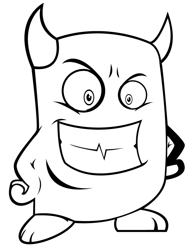 670x867 Cartoon Monster Coloring Pages Funny Monster Devil Coloring Page