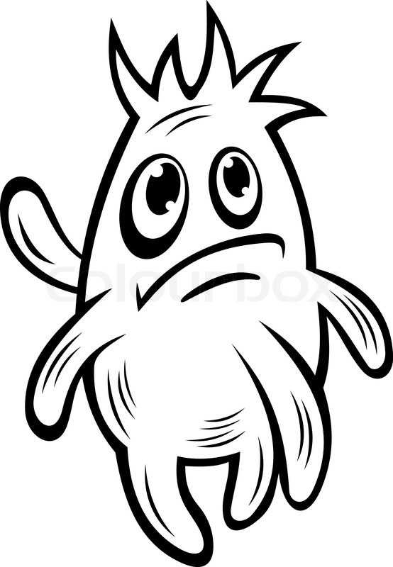 554x800 Unhappy Little Monster With Tentacles And A Cute Spiky Hairstyle