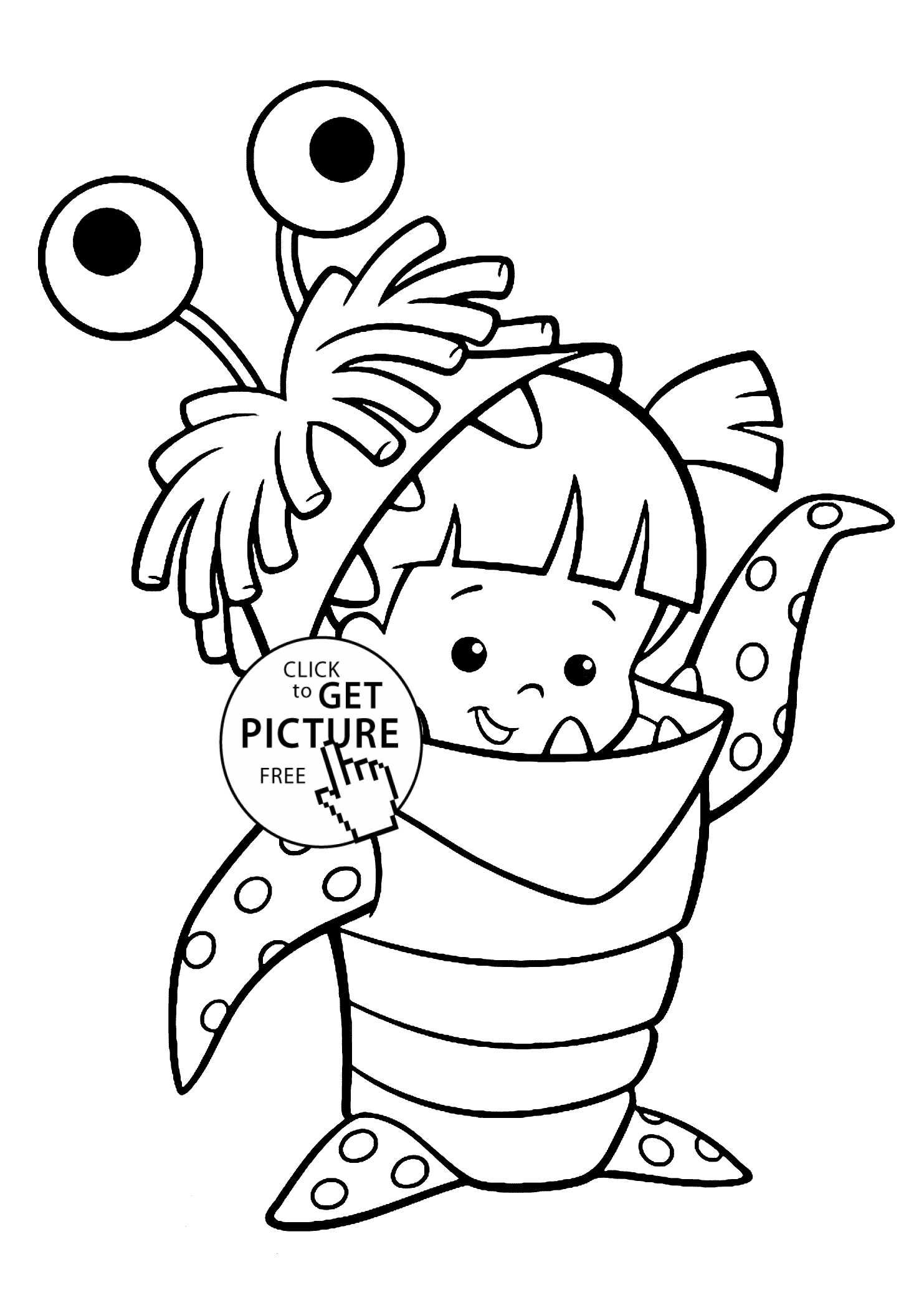 1483x2079 Costume Monster Inc Coloring Pages For Kids, Printable Free