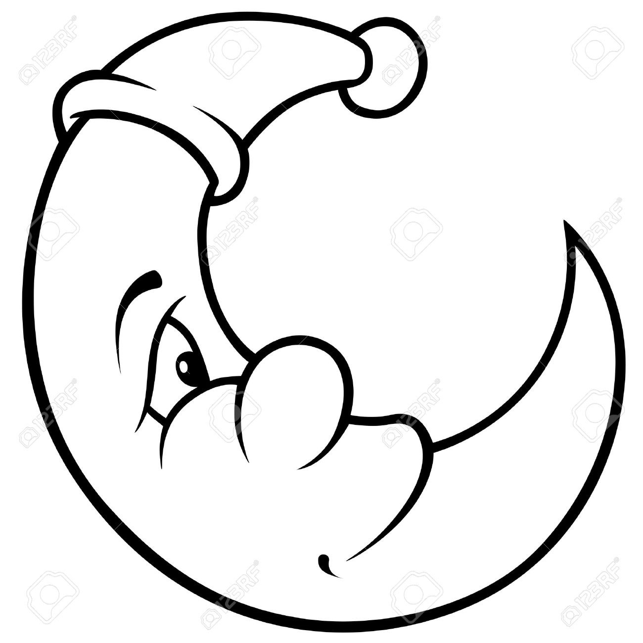 1300x1300 Moon With Hat