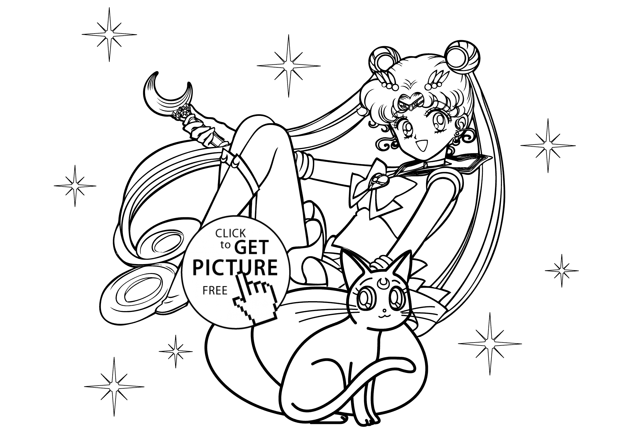 2079x1483 Sailor Moon Coloring Pages For Kids Free Printable Coloing