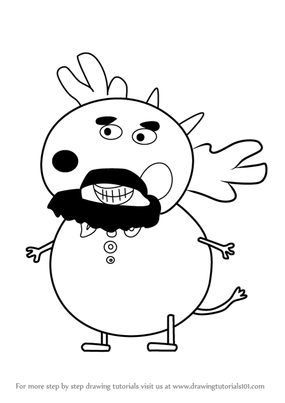 566x800 Learn How To Draw Billy Moose From Peppa Pig (Peppa Pig) Step By