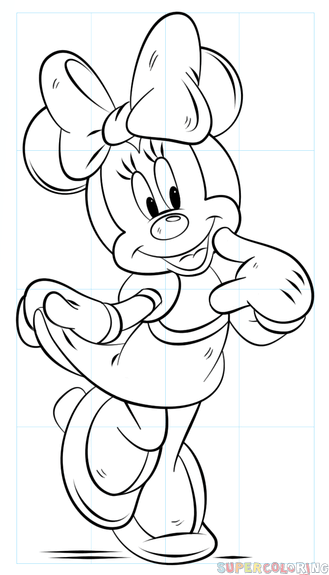 329x575 How To Draw Minnie Mouse Step By Step Drawing Tutorials