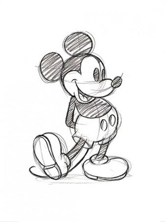 336x452 Mickey Mouse Sketch Walt Disney Print Mickey Mouse, Sketches