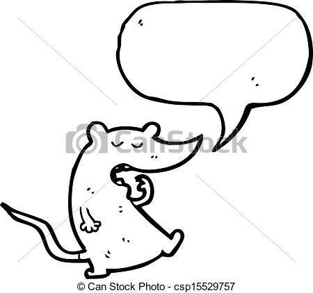 450x422 Cartoon Tired Mouse With Speech Bubble Clipart Vector