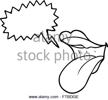 347x320 Freehand Drawn Cartoon Mouth Sticking Out Tongue Stock Vector Art