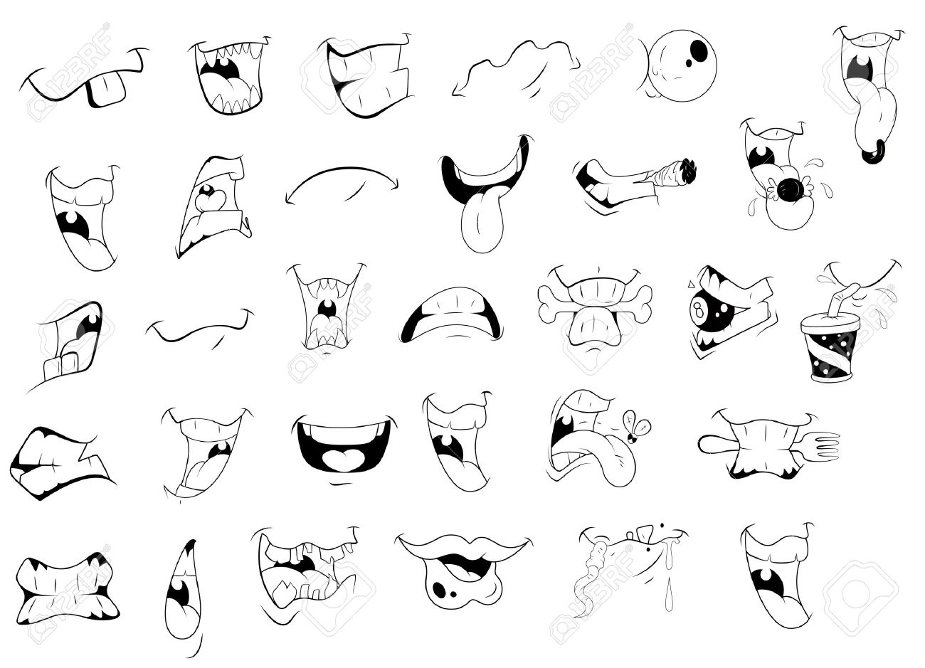 1300x939 Cartoon Mouth Drawing Cartoon Mouth Expressions Royalty Free