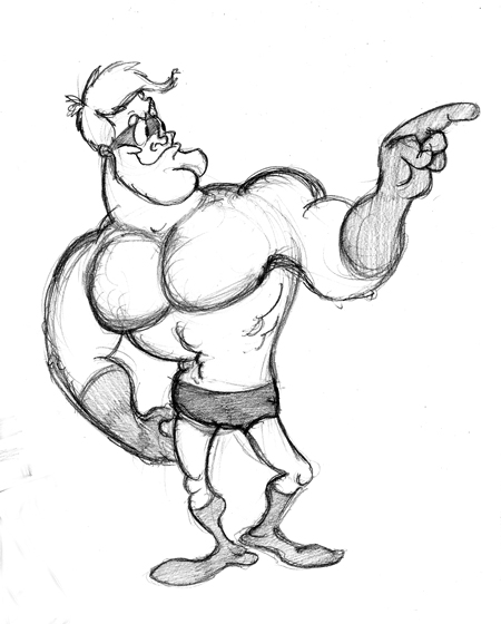 450x560 Buff Hero Sketch By Brien Likes Cartoons