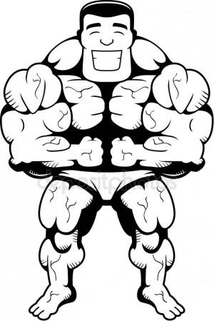 300x450 Cartoon Bodybuilder Flexing Stock Vector Cthoman