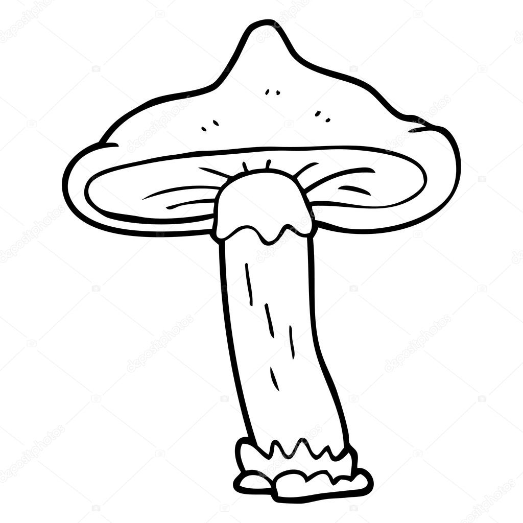 1024x1024 Freehand Drawn Cartoon Mushroom Stock Vector Lineartestpilot