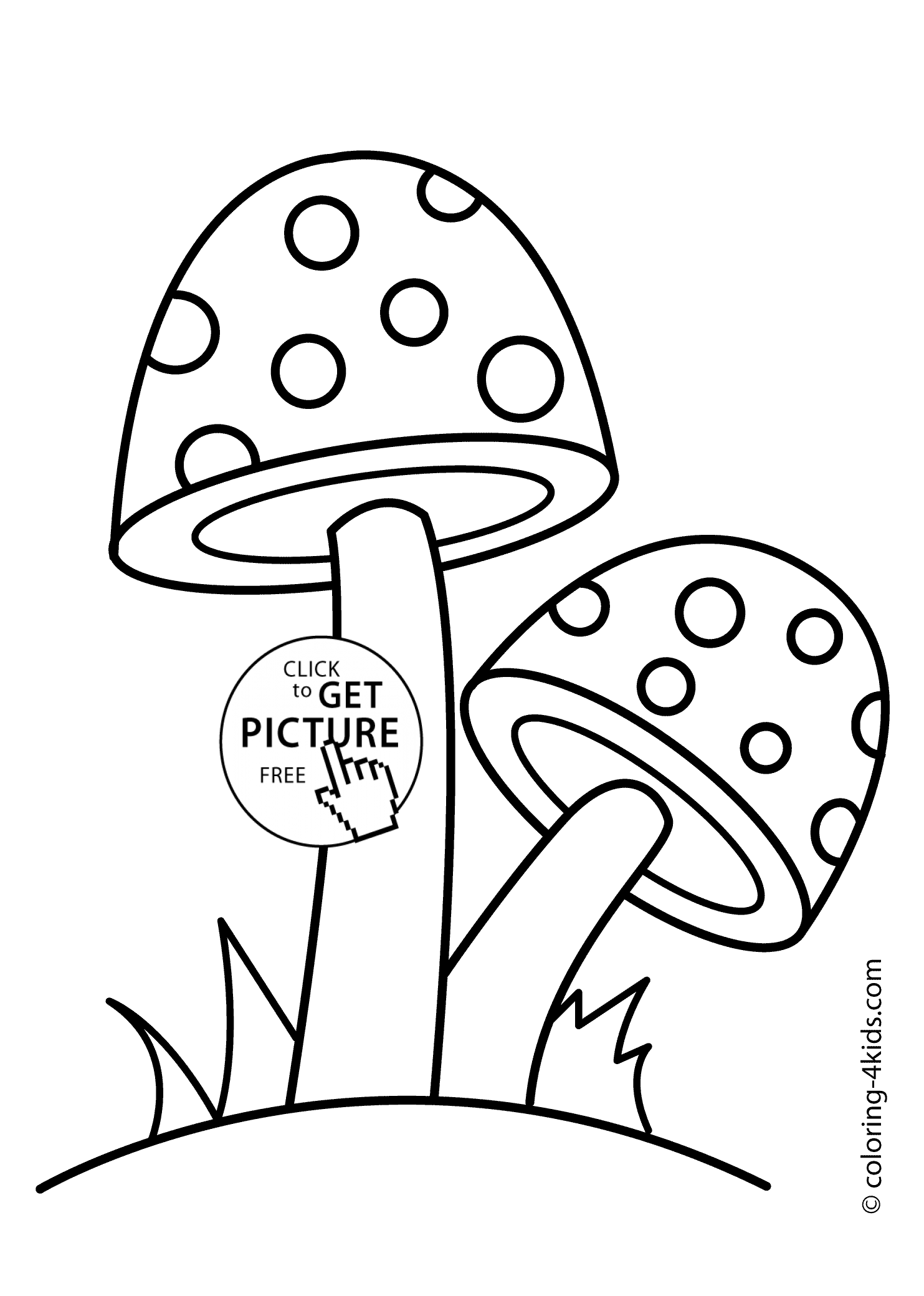 1483x2079 Mushrooms Coloring Page For Kids, Printable Free