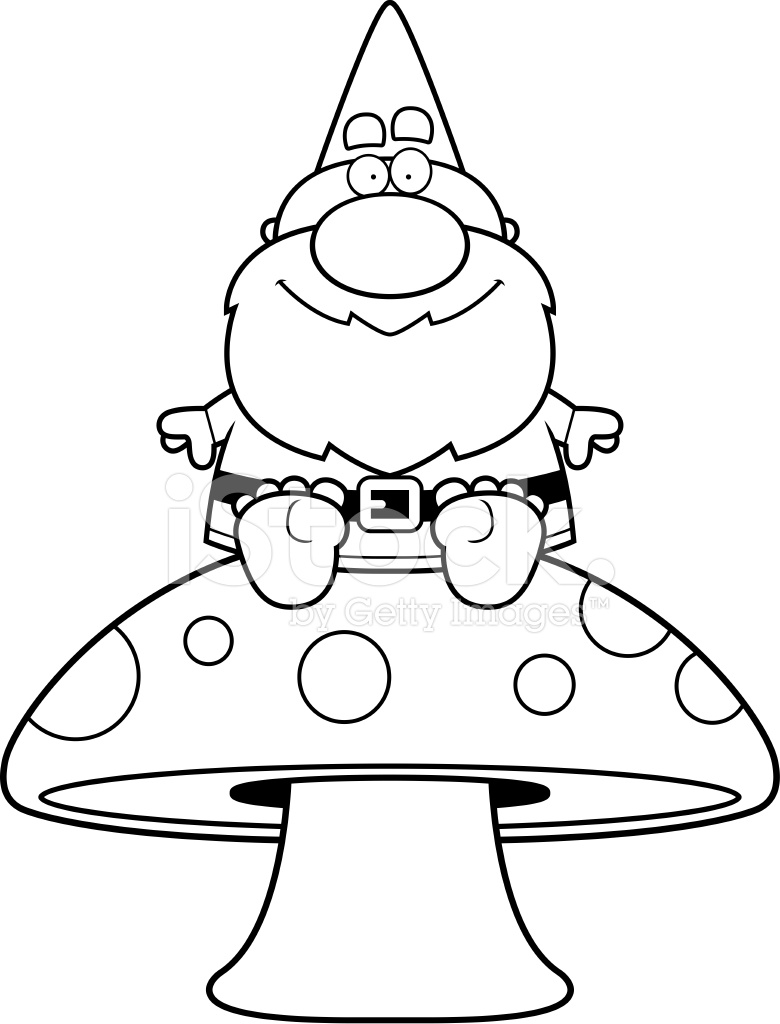 780x1024 Cartoon Gnome Mushroom Stock Vector