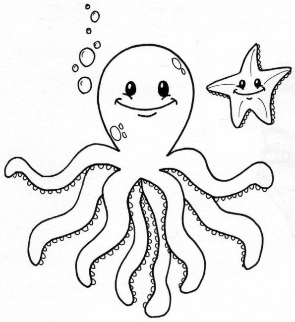 595x650 Cartoon Octopus Coloring Pages Nice Coloring Pages For Kids