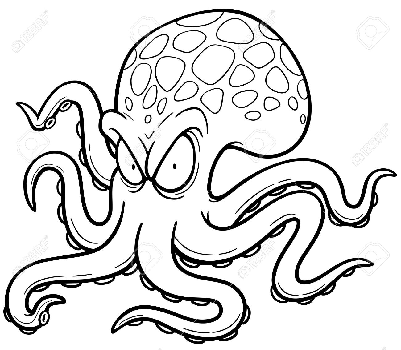 1300x1137 Illustration Of Cartoon Octopus