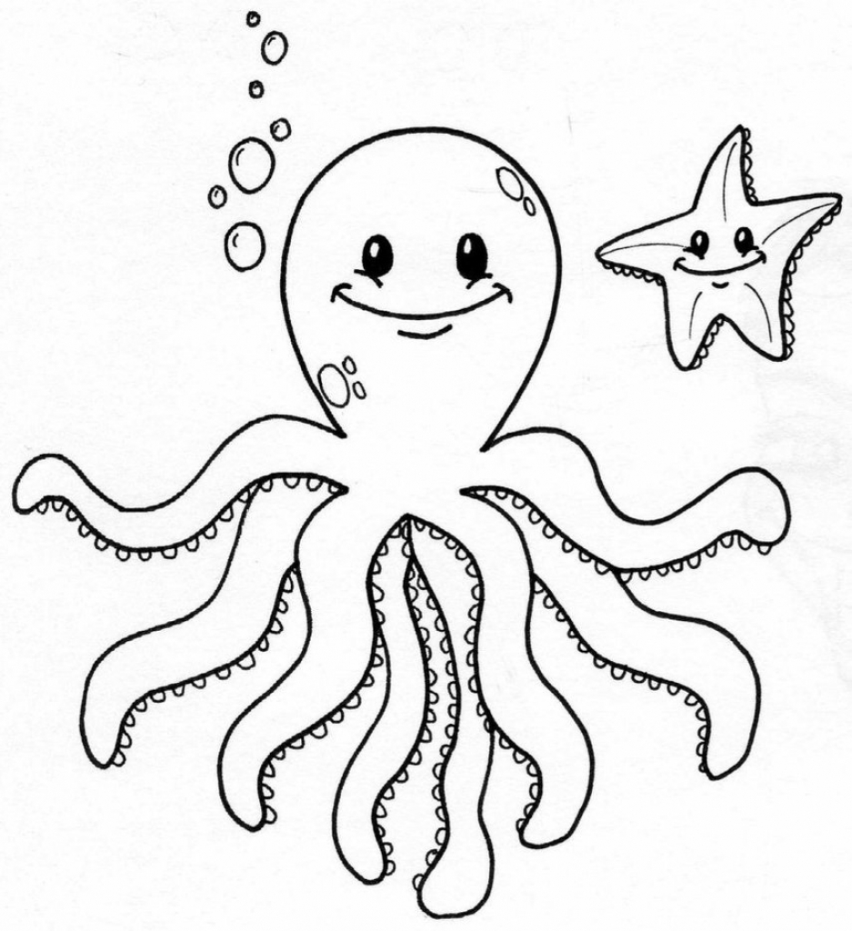 937x1024 Cartoon Octopus Drawing Cartoon Octopus Drawing How To Draw Cute