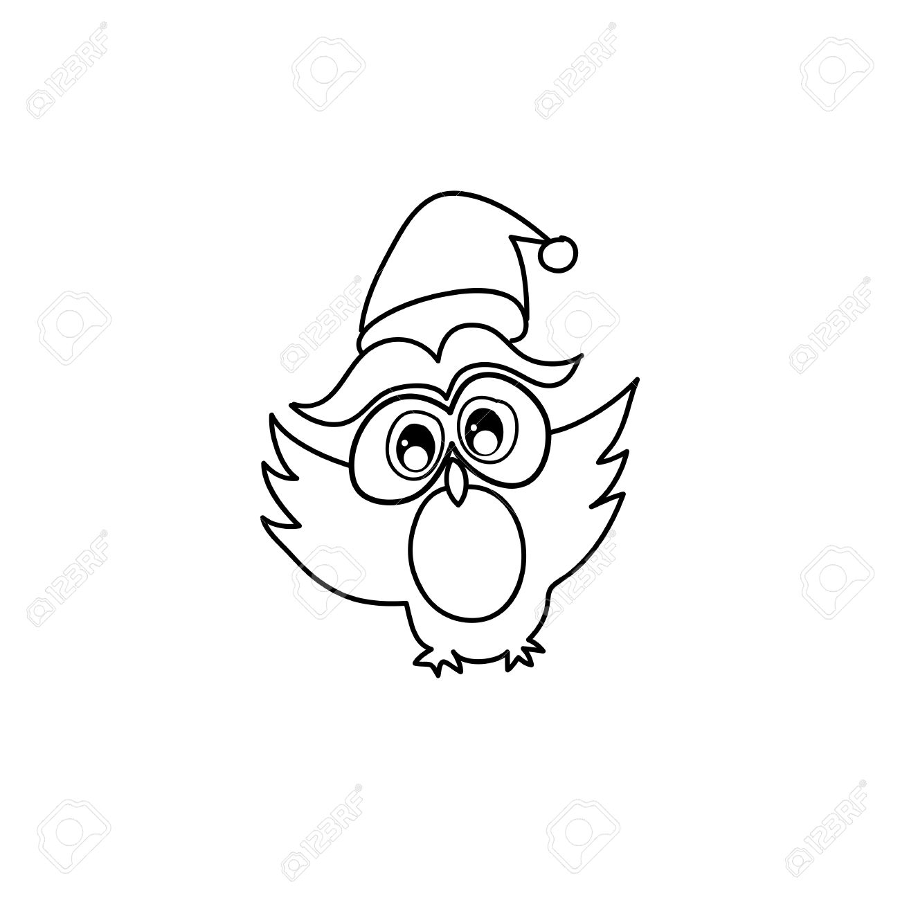 1300x1300 Hand Drawing Cartoon Owl Abstract Character Royalty Free Cliparts