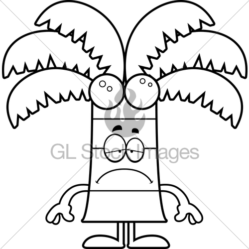 500x500 Sad Cartoon Palm Tree Gl Stock Images