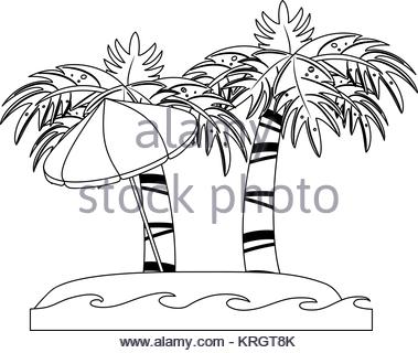 379x320 Vector Cartoon Of Palm Tree On A Small Island For Travel