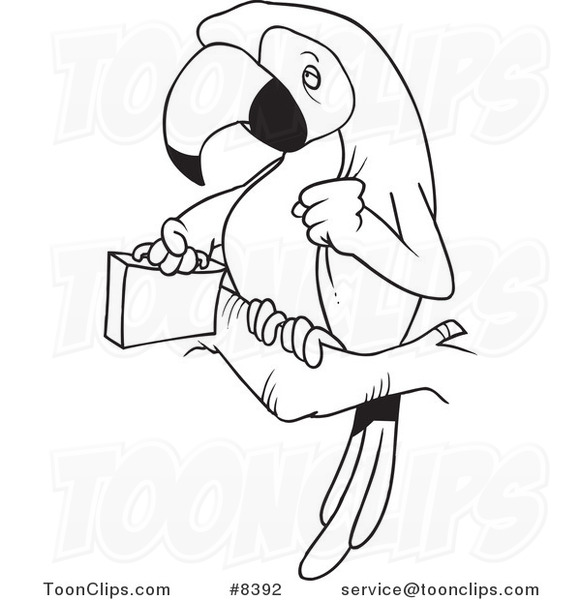 581x600 Cartoon Blacknd White Line Drawing Of Parrot Legal