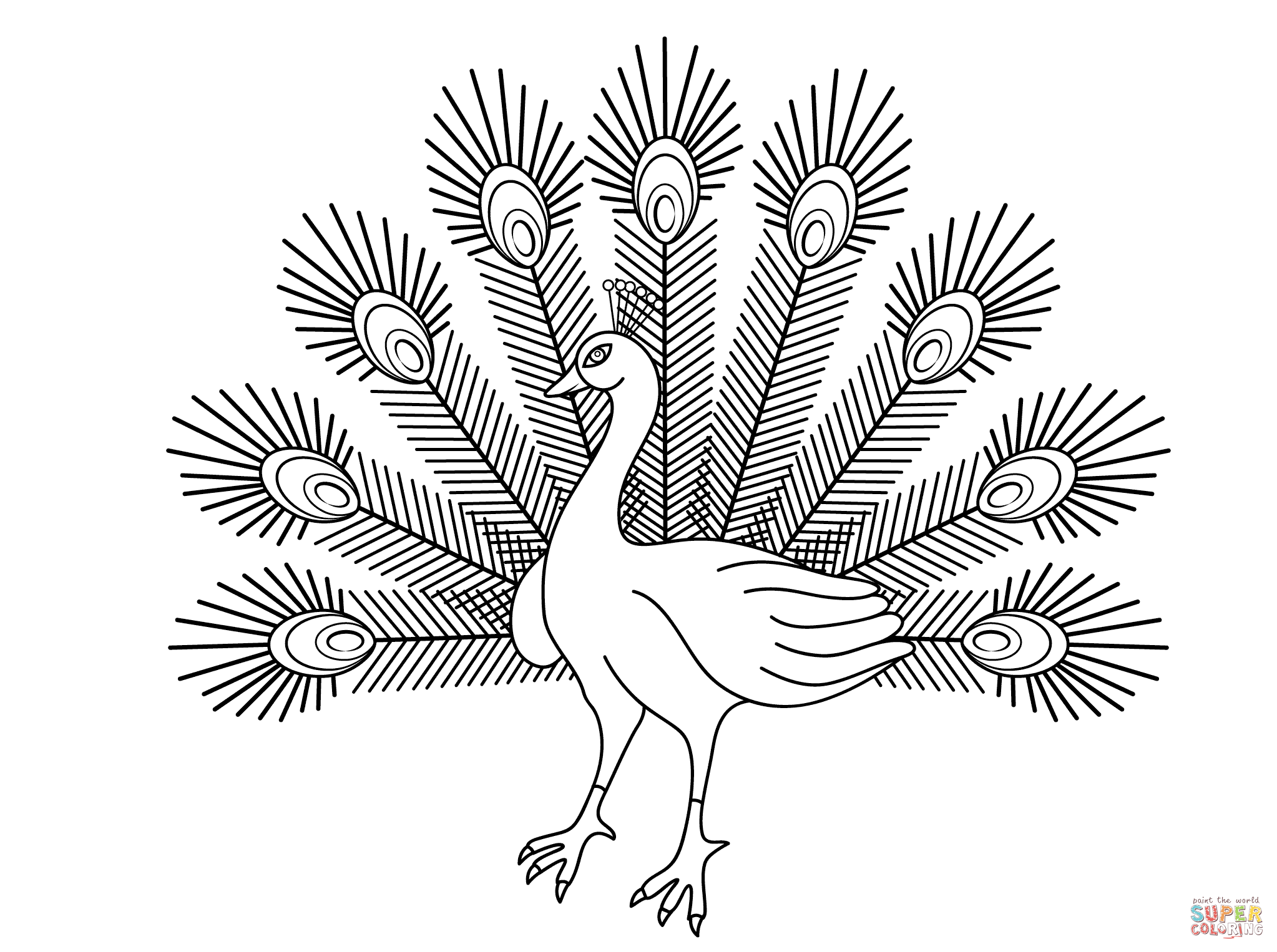 2046x1526 Cartoon Peacock Coloring Page Free Printable Coloring Pages