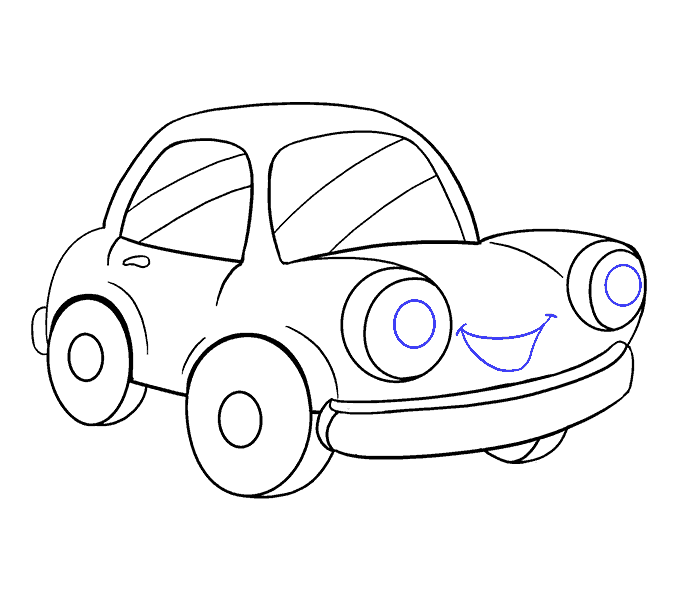678x600 How To Draw A Cartoon Car Easy Step By Step Drawing Guides